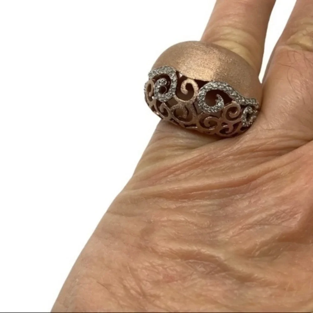 - Sterling silver CZ Dome ring